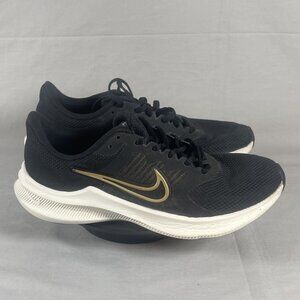 Nike Women's Black/Gold Downshifter Low Top Running Sneakers Shoe Size 8.5